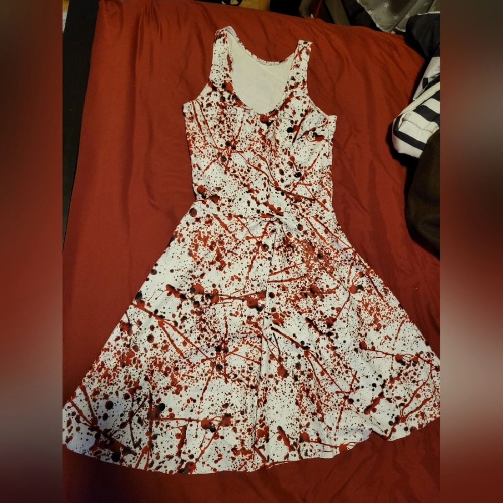 Black milk blood splatter skater dress